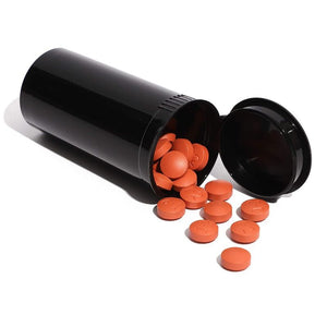 Prescription Pill Bottles with Pop Top Cap (13 Dram, Black, 250 Pack)