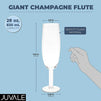 Giant Glass Flute, Holds One Full Champagne Bottle (28 oz, XL)