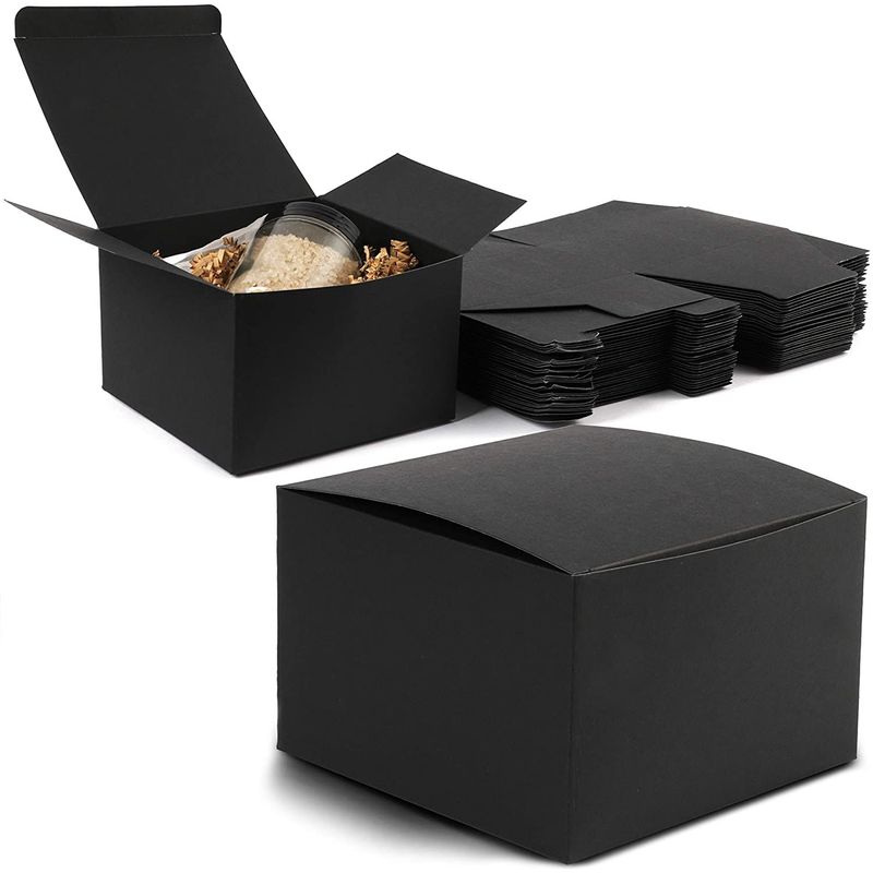 Cardboard Gift Boxes for Party Favors, Black (30 Pack)