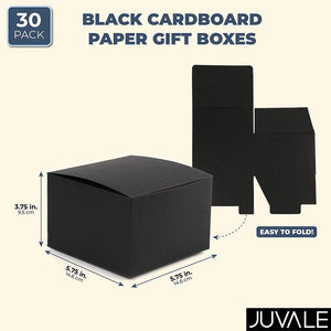 Cardboard Gift Boxes for Party Favors, Black (30 Pack)