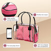 Portable Cosmetic Bag Set, Travel Makeup Organizer (Pink, 3-Piece)