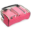 Portable Cosmetic Bag Set, Travel Makeup Organizer (Pink, 3-Piece)