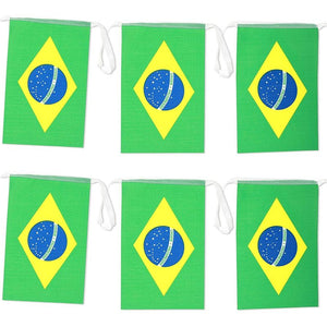 Juvale Brazil Flag Banners (100 ft, 80 Flags)