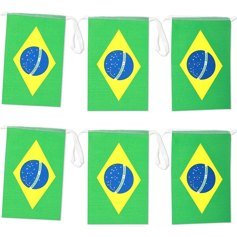 Juvale Brazil Flag Banners (100 ft, 80 Flags)