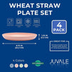 Wheat Straw Plate Set, Chip Resistant Plates (9 in, 4 Pack)