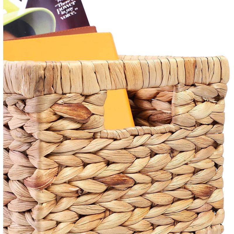 Rectangular Wicker Baskets, Water Hyacinth Storage Baskets, With