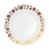 Plastic Thanksgiving Plates, Copper Foil Leaf Trim, Fall Tableware (9 In, 24 Pack)