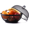Mesh Fruit Basket with Lid (10 In, Black, 2 Pack)