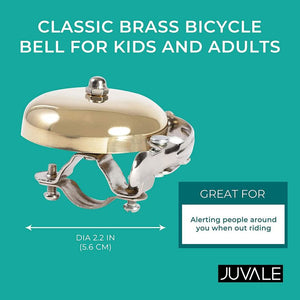 Juvale Gold Brass Bicycle Bell for Kids and Adults (2.2 In)