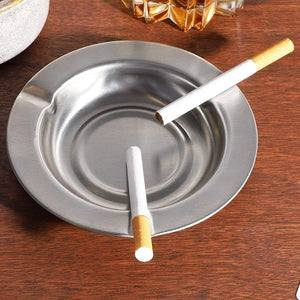 Juvale Round Stainless Steel Cigarette Ashtrays (24 Pack)
