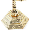 12 Tribes of Israel 7 Branch Jerusalem Temple Menorah, Hexagonal Base (Gold)