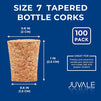 Size #7 Tapered Cork Plugs (0.8 x 0.63 x 1 In, 100 Pack)