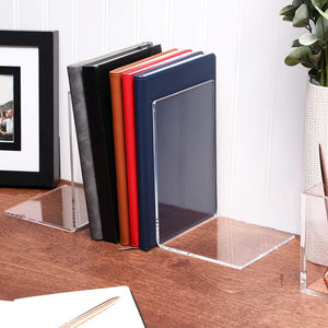 Clear Acrylic Bookends for Shelves (6 Pack)