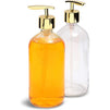 Juvale Clear Glass Soap Dispenser with Gold Pump (16 oz, 2 Pack)