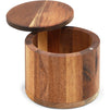Handcrafted Single Round Salt Box with Removable Swivel Lid (3.5 x 2.8 In)
