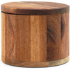 Single Round Salt Box with Swivel Lid (Acacia Wood)