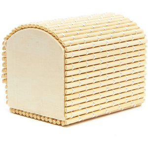 Mini Bamboo Treasure Chests with Silver String Design (2.4 x 2 In, 12-Pack)