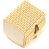 Mini Bamboo Cane Treasure Chests with Gold String Design (2.4 x 2 In, 12-Pack)