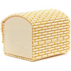 Mini Bamboo Cane Treasure Chests with Gold String Design (2.4 x 2 In, 12-Pack)