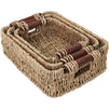 Juvale Woven Wicker Baskets with Handles in 3 Sizes for Home Organization (3 Pack)