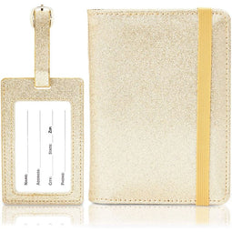 Glitter RFID Passport Holder and Luggage Tag (PU Leather)