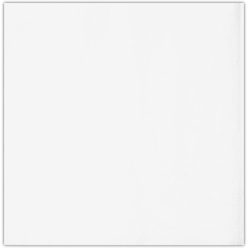 Black Steel Napkin Holder, Includes White Paper Napkins (7.25 x 7.15 x 2.55 in, 2-Pack of Napkins, 50 Per Pack)