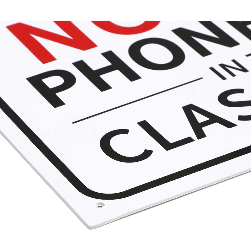 Juvale No Cell Phone Use in Classroom Aluminum Sign (10 x 14 Inches)