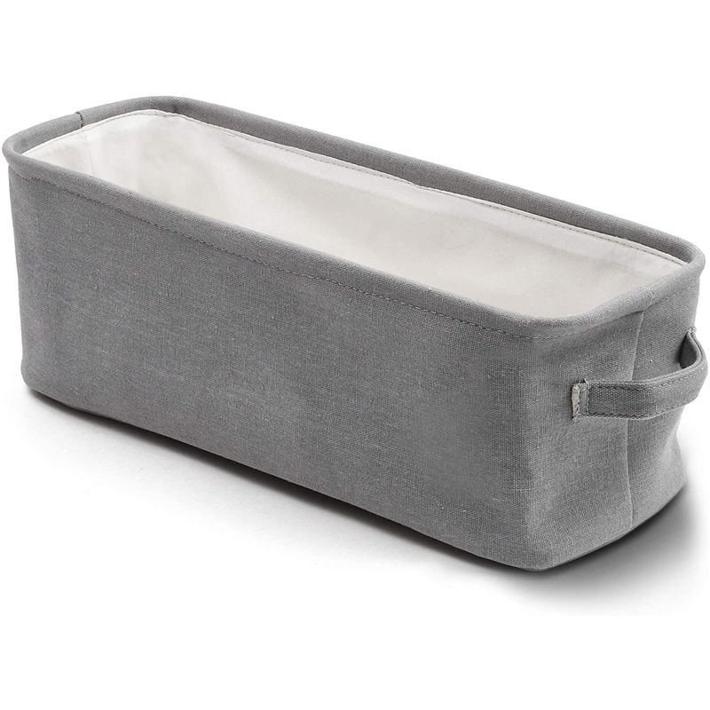 Juvale Toilet Paper Storage Basket for Bathroom Organizing, Rectangular Bin  for Fabric Storage, Counter (Gray, 16 x 6 x 5.5 In)