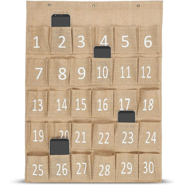 Juvale Numbered Classroom Pocket Organizer Chart for Cell Phones (23.6 x 30 Inches)