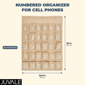 Juvale Numbered Classroom Pocket Organizer Chart for Cell Phones (23.6 x 30 Inches)
