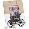 Juvale Rustic Wooden Picture Frame with Bicycle for 4 x 6 Inch Photos (7 x 9 Inches)