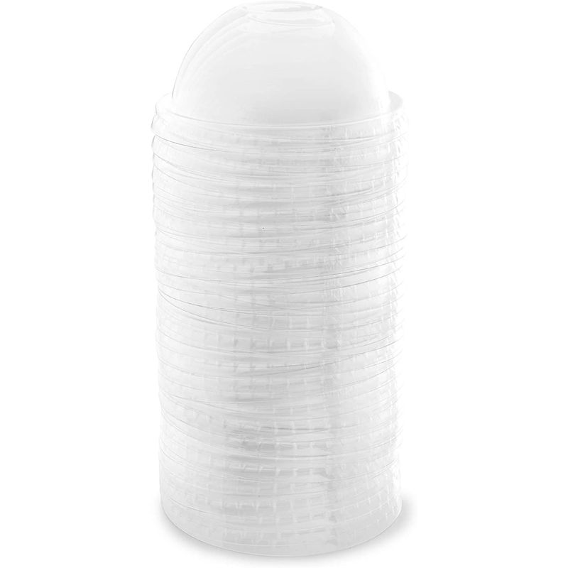 Clear Plastic Dome Lids for 8 Ounce Ice Cream Cups (50 Pack)