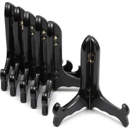 Juvale Wooden Easel Display Stand for Desk or Tabletop (5 in, Black, 6 Pack)