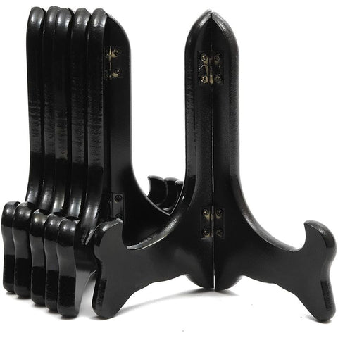 Plate Stand Black Wooden - Large