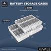 Plastic Battery Organizer Storage Case for AA and AAA Batteries (2 Sizes, 4-Pack)