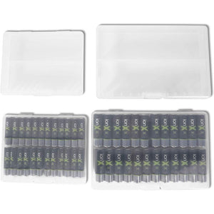 Plastic Battery Organizer Storage Case for AA and AAA Batteries (2 Sizes, 4-Pack)