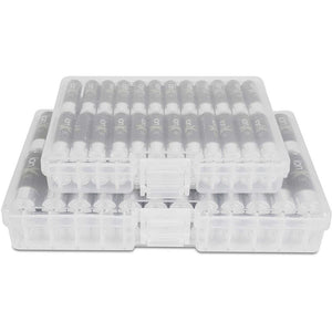 Plastic Battery Organizer Storage Case for AA and AAA Batteries (2 Sizes, 4-Pack)