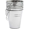 Galvanized Metal Buckets for Home Decoration (5 Inches, 6 Pack)