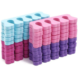 Juvale Soft Foam Toe Separators for Pedicures (3.9 x 1.3 in, 4 Colors, EVA, 20 Pack)