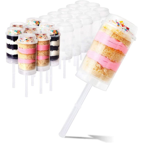 Round Shape Clear Push-Up Cake Pop Shooter (Push Pops) Pack of 24 Plas —  CHIMIYA