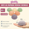 Natural Konjac Sponge, Facial Cleansing and Exfoliating (6-Pack)