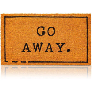 Go Away Nonslip Welcome Doormat, Natural Coco Coir Mat (17 x 30 in)