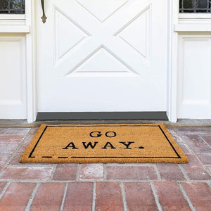 Go Away Nonslip Welcome Doormat, Natural Coco Coir Mat (17 x 30 in)