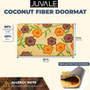 Bright Floral Natural Coco Coir Mat, Nonslip Welcome Doormat (17 x 30 in)