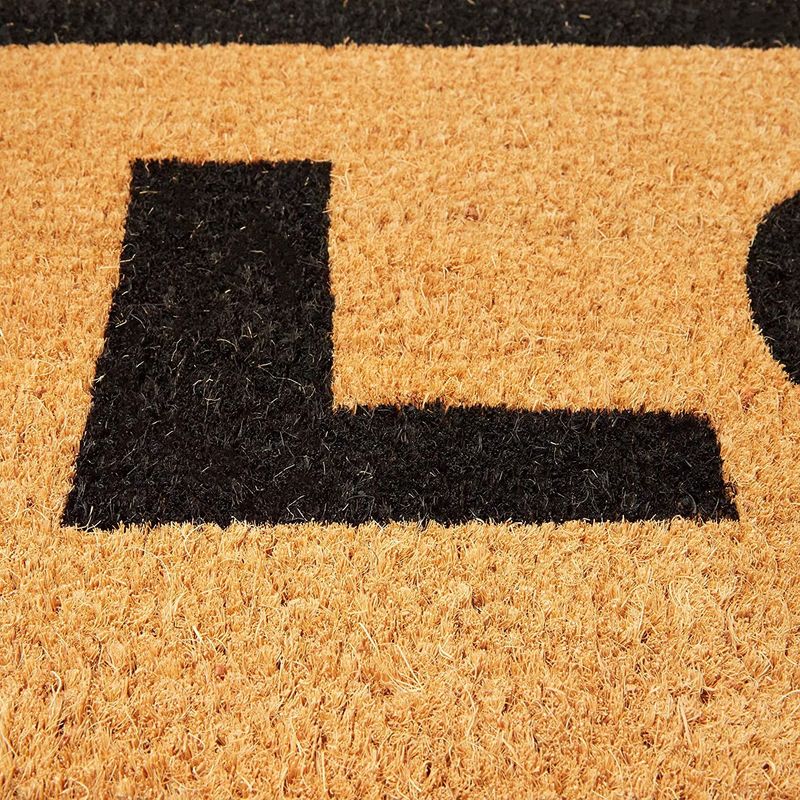Hello Long Entry Way Doormat, Nonslip Natural Coco Coir Mat (17 x 60 in)
