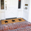 Long Nonslip Welcome Door Mat with Stars (17 x 60 in, Natural Coir)