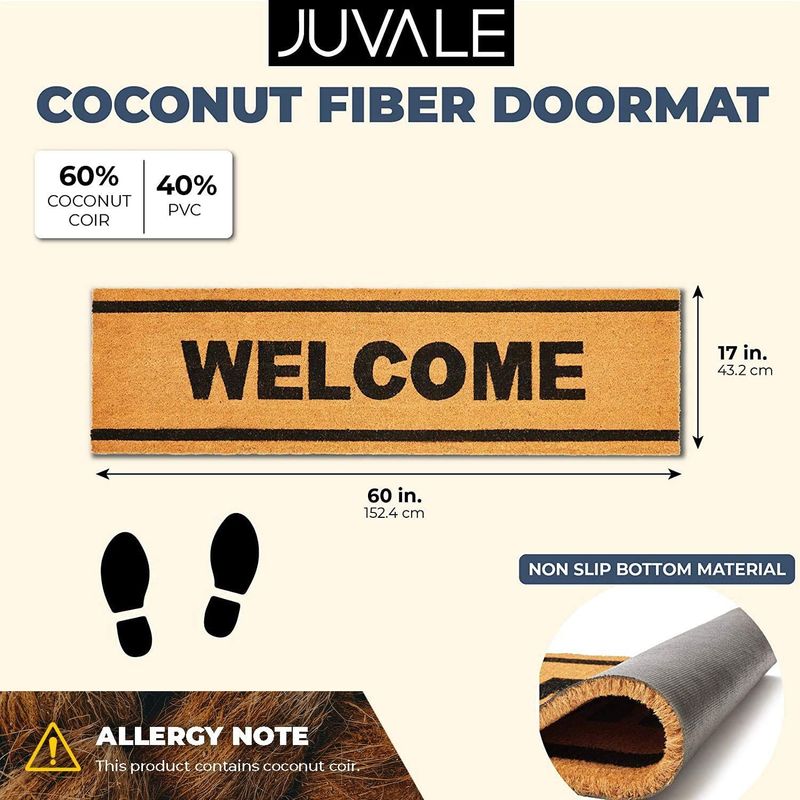 Juvale Coco Coir Welcome Front Door Mat For Outside Entryway, Nonslip  Indoor Outdoor Doormat Rug, 17 X 30 In : Target