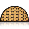 Half Round Natural Coir Nonslip Welcome Door Mat, Honeycomb Pattern (17 x 30 in)