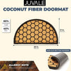Half Round Natural Coir Nonslip Welcome Door Mat, Honeycomb Pattern (17 x 30 in)