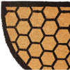 Half Round Natural Coir Nonslip Welcome Door Mat, Honeycomb Pattern (17 x 30 in)